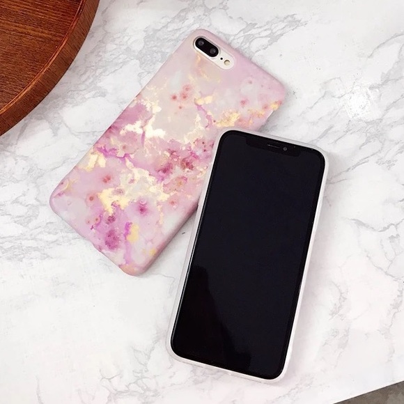 iPhone XR/XS/Max/7/8/+❤️️golden pink marble case - Picture 3 of 6
